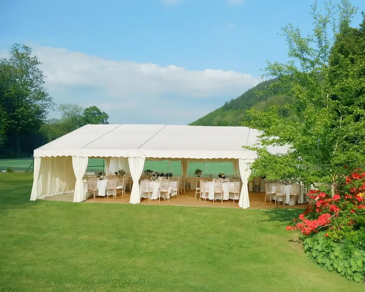 Marquee-on-front-lawn